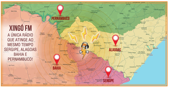 A`rea de alcance da Xingó FM